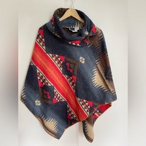 Rhonda Stark Button Collar Poncho One Size